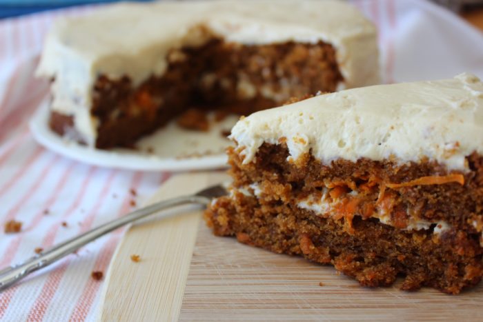 Carrot Cake w/ Cream Cheese Frosting (Grain & Refined Sugar Free – Dairy Free Option)