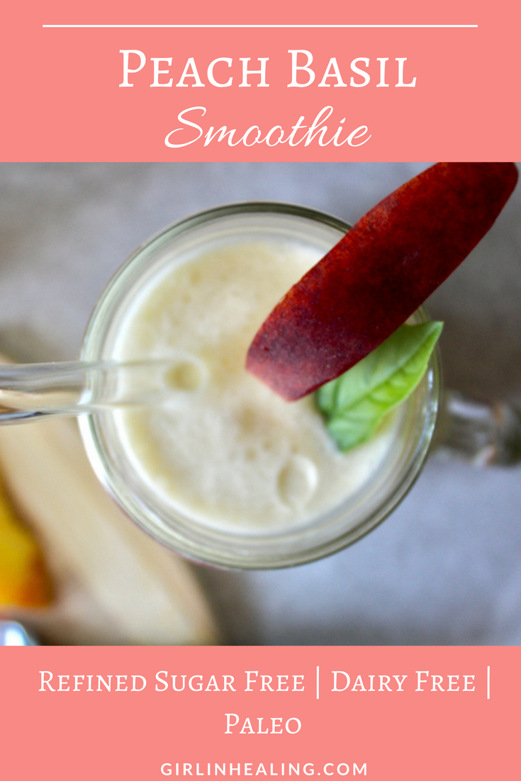 Peach Basil Smoothie (Dairy Free) Crohn's disease ulcerative