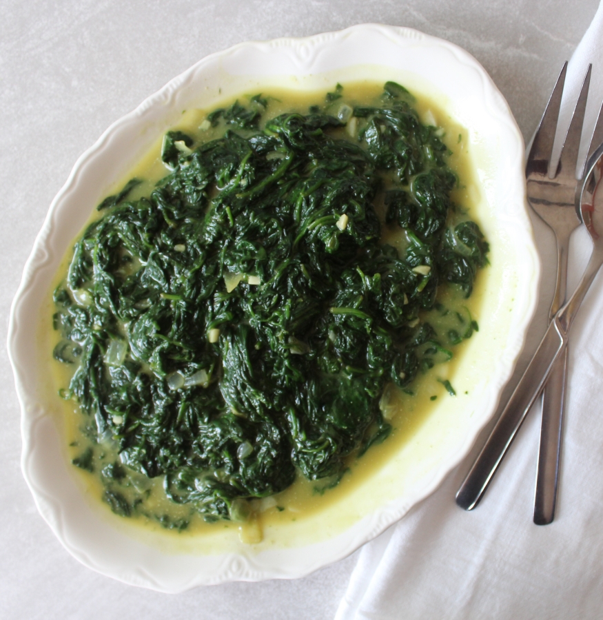 Dairy Free Creamed Spinach (Gluten Free, Paleo, Whole30)