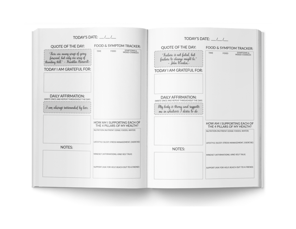 the inside of the 90-Day Self-Healing Journal