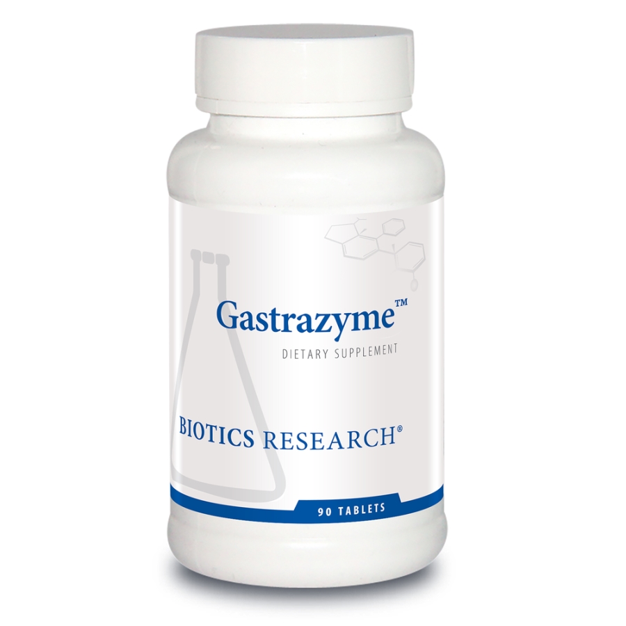 bottle of gut-healing supplement, gastrazyme